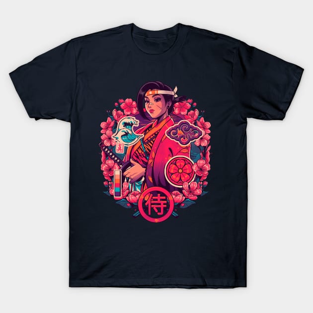 Cherry Makoto Samurai T-Shirt by BrunoMota